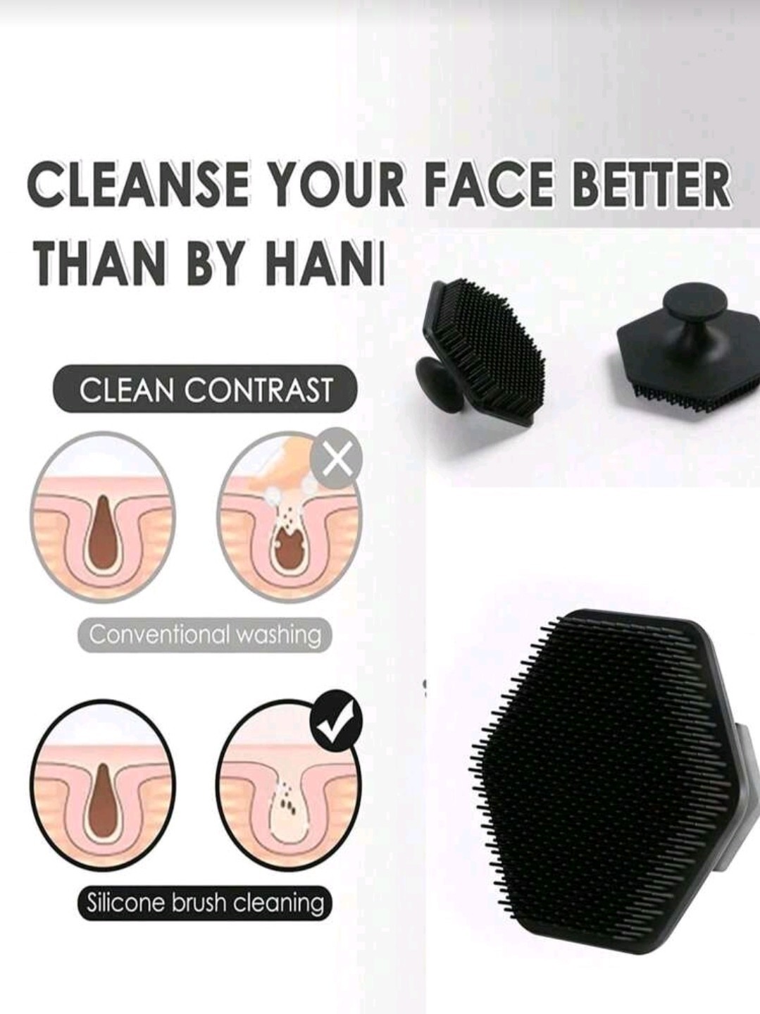 1 Set Portable Silicone Facial Cleansing Brush, Exfoliating Brush, Beard Brush.