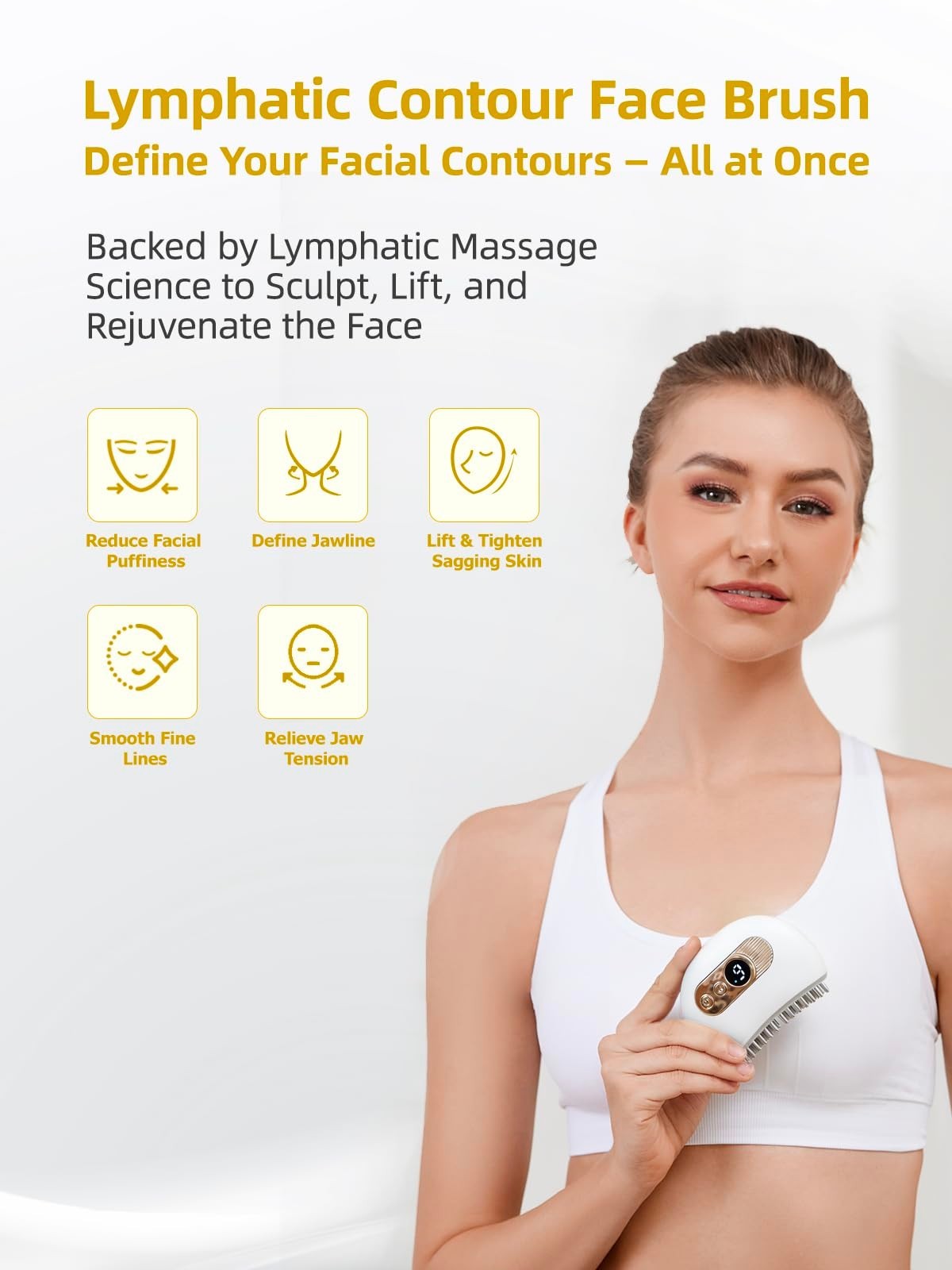 Lymphatic Drainage Face Brush – Vibrating Massager for Sculpting & Reducing Puff