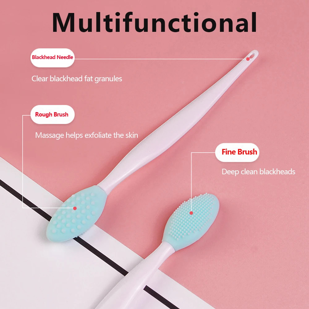 1PC/4PCS Beauty Skin Care Wash Face Silicone Brush Exfoliating Nose Clean Blackh