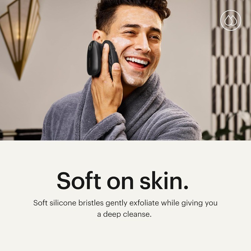 The Face Buffer PRO – Men’s Electric Silicone Face Scrubber for Nourishing, Deep