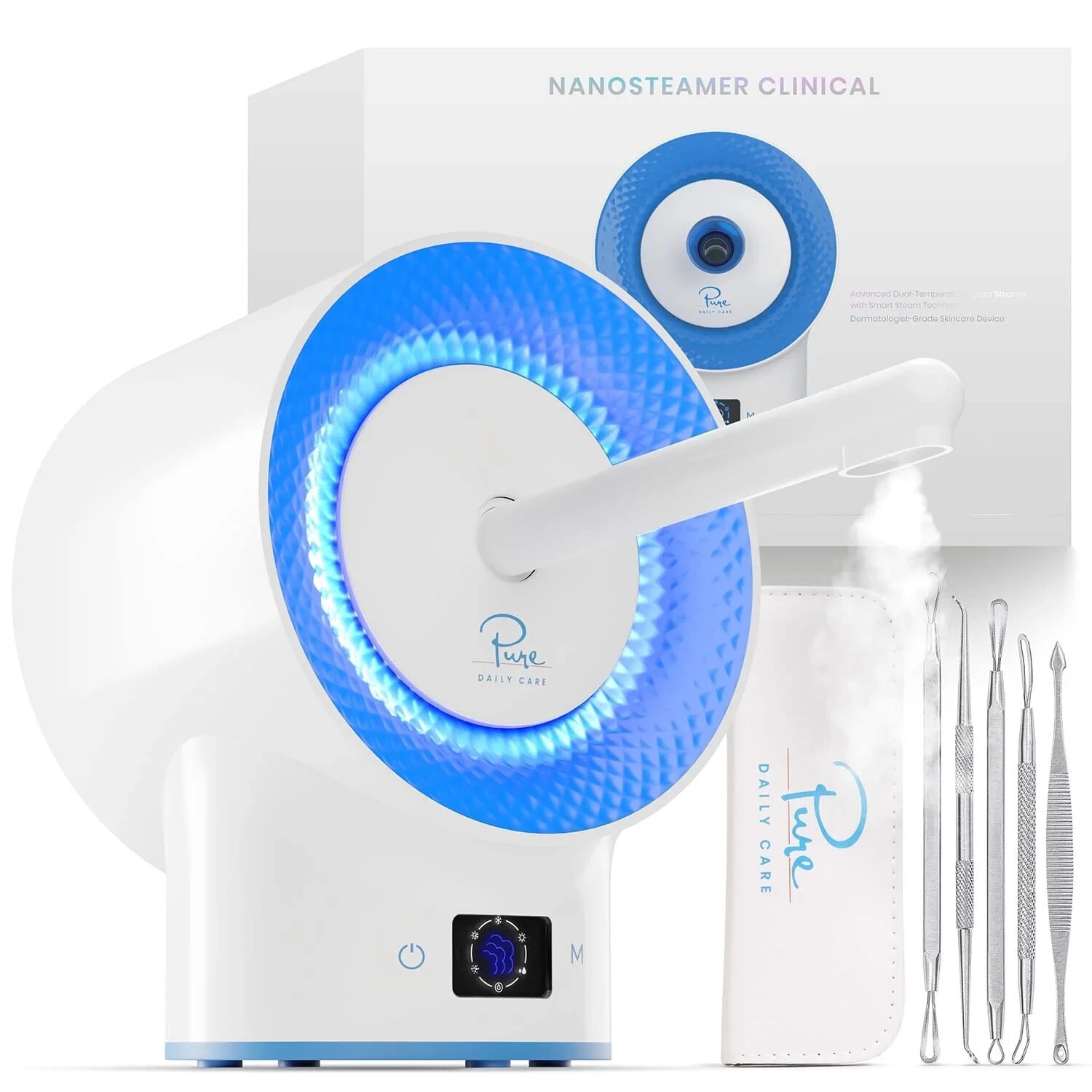 NanoSteamer Clinical 10-in-1 Smart Steam Dermatologist Grade Facial Steamer