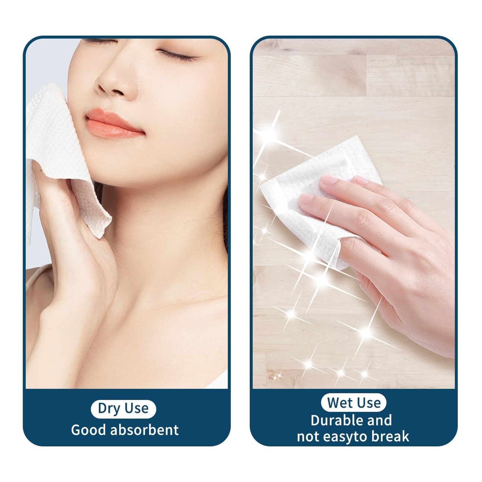 Individual Wrapped Disposable Face Towel – RAQEHO 50PCS 2 Count (Pack of 25)