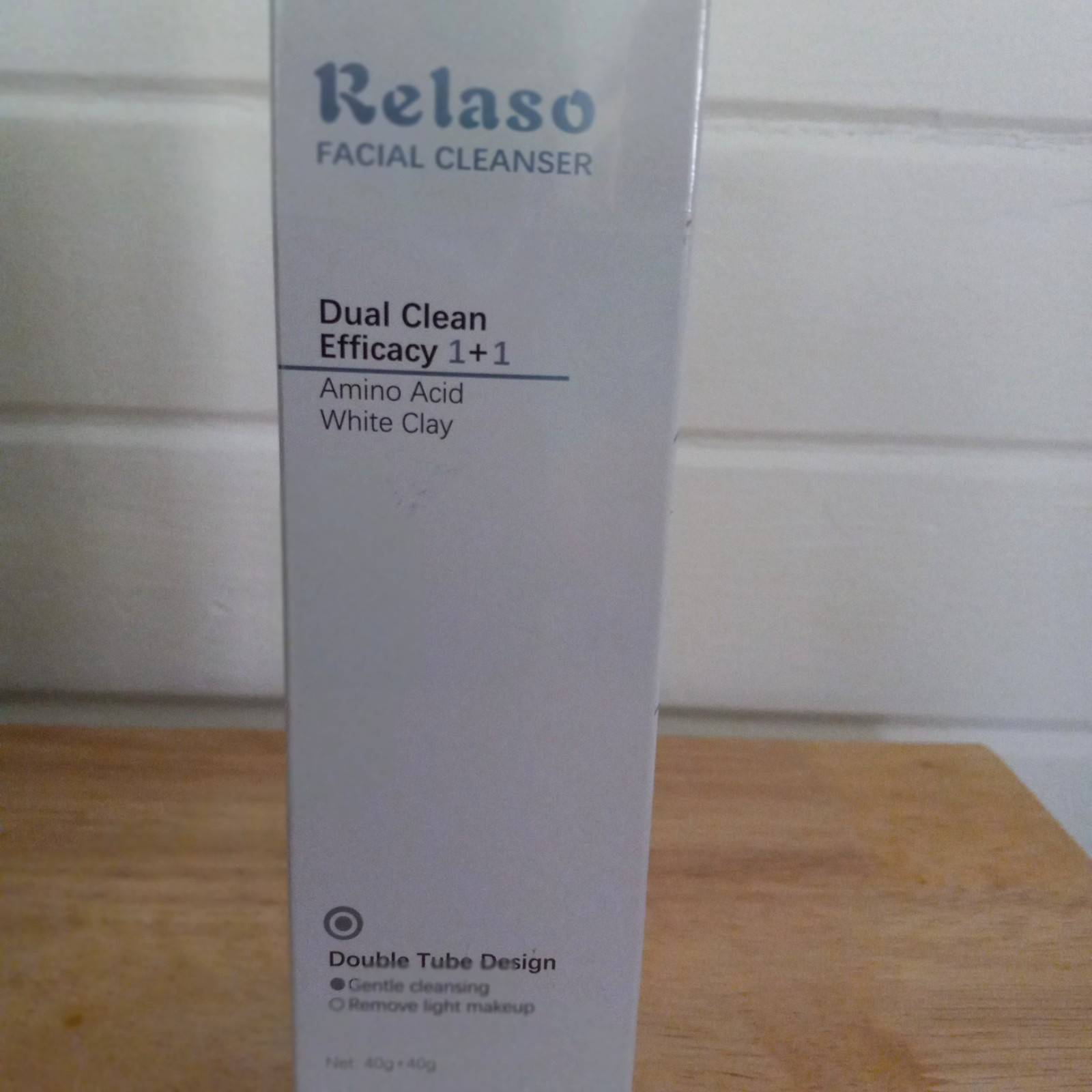 Relaso Facial Cleanser Dual Tube Amino Acid White Clay Gentle NEW Cleanser Mask