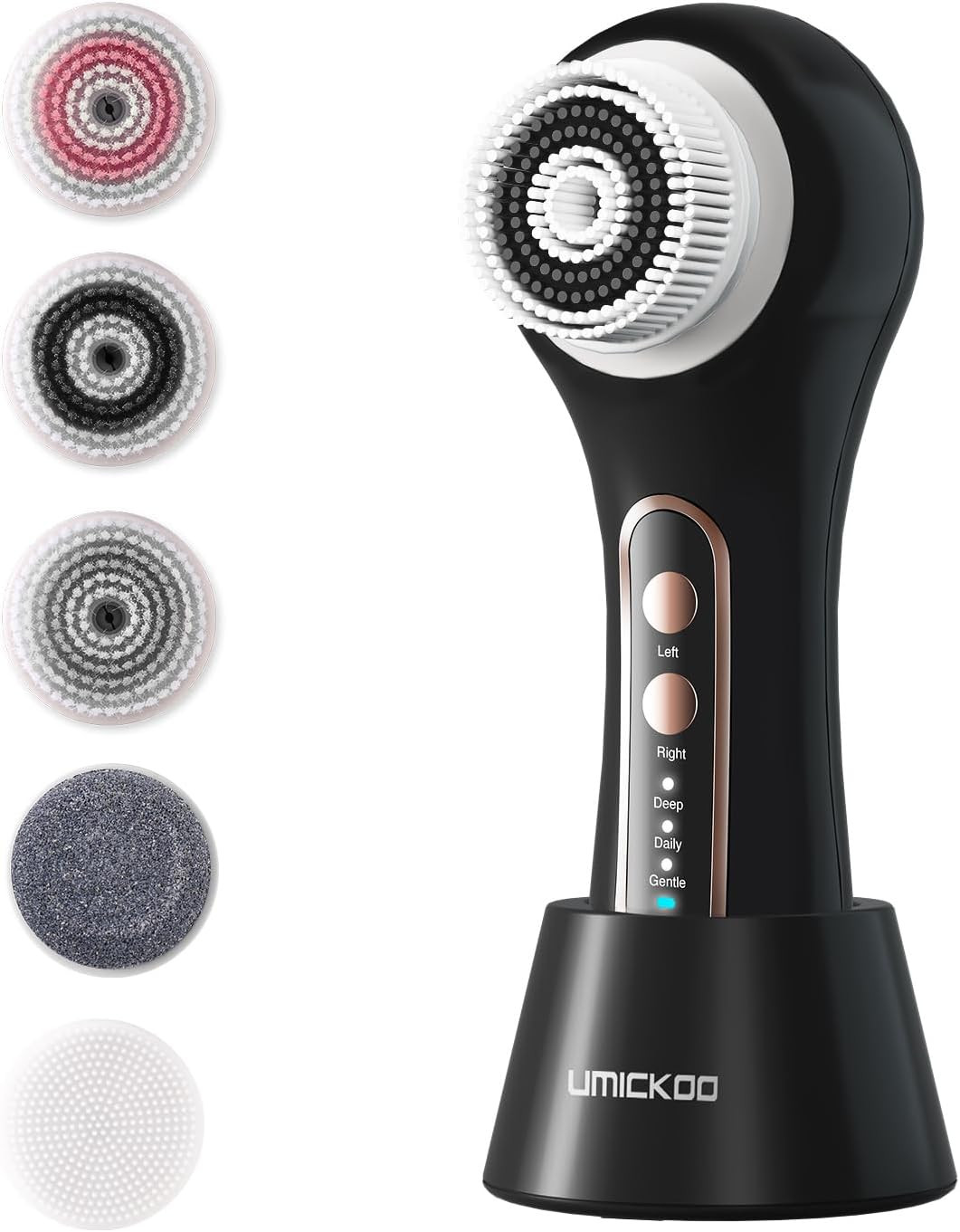 Electric Facial Cleansing Brush, 2-Way Rotating Face Scrubber for Daily & Deep C