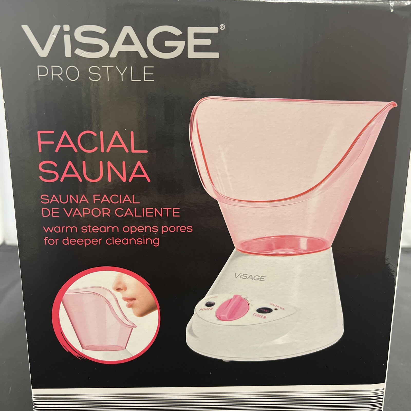 Visage Pro style Sauna Facial Pink And White New In Box