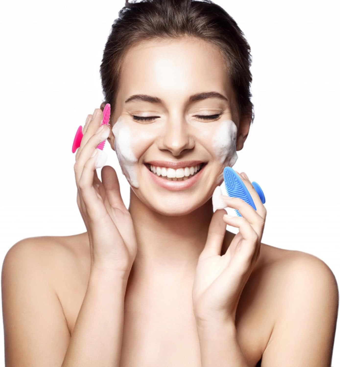 Silicone Facial Cleansing Brush – 4 Pack Face Scrubber & Exfoliator for Deep Cle