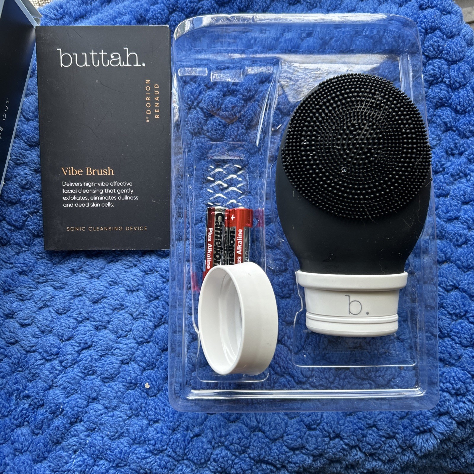 Buttah Skin by Dorion Renaud Buttah Vibe Cleansing Brush Stand & Batteries NEW