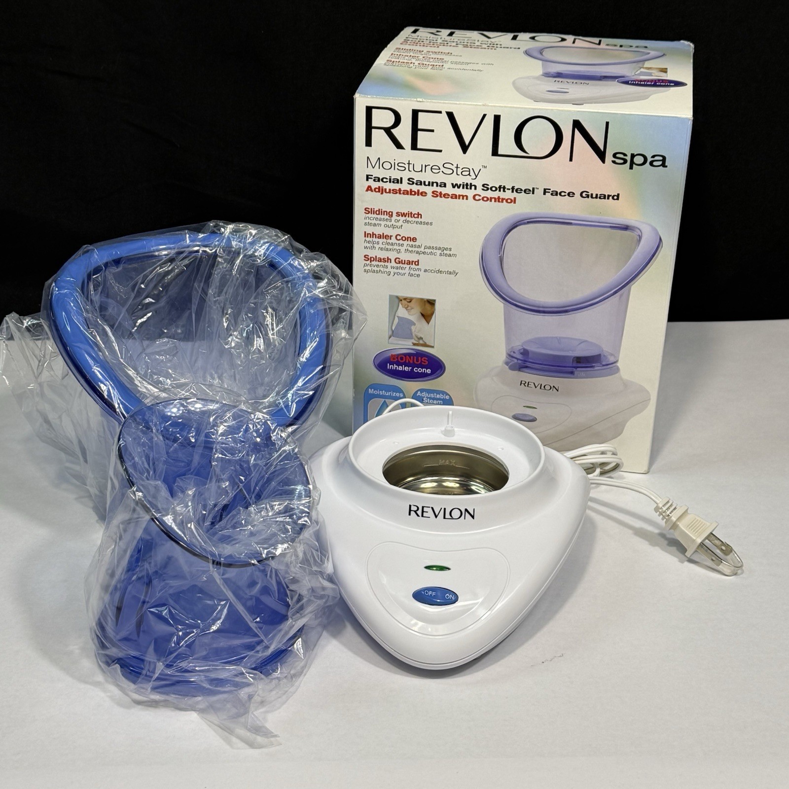 Revlon Spa Moisture Stay Facial Sauna Blue Soft-Feel Guard Inhaler Cone RVS1110T