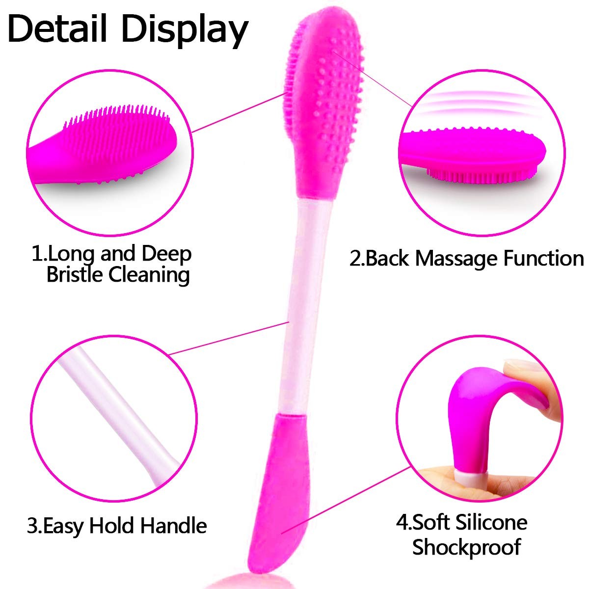 5PCS Silicone Scrubber Set, Lip Scrub 5 Piece 5 Pieces Rose Pink Green