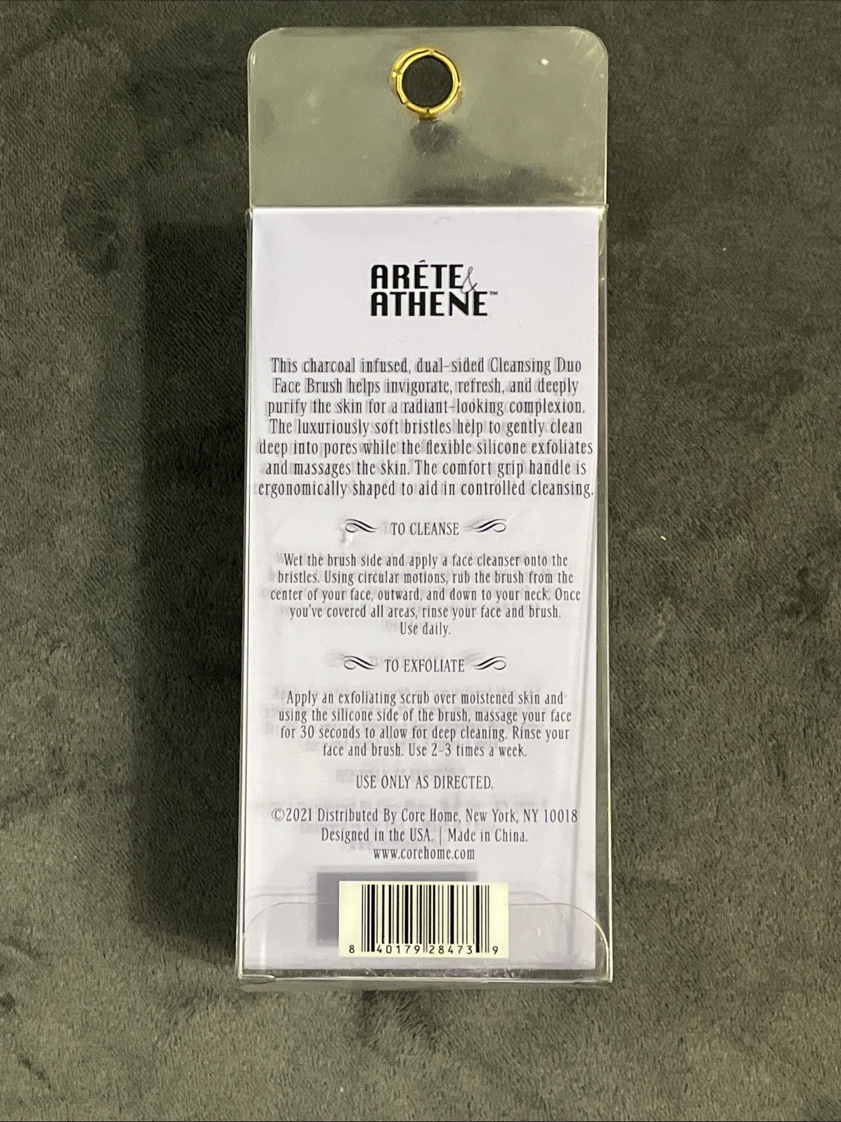 NEW Charcoal Infused Facial Cleansing & Exfoliating 2-in-1 Brush, Purple