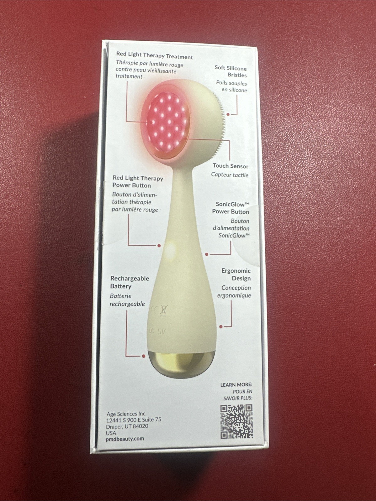PMD red light LED Clean Beauty Smart Facial Cleansing Device Silicone new