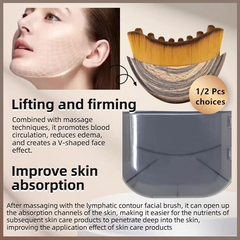 1/2 PCS Lymphatic Contour Face Brush for Sculpting – Anti-Puffiness, Detox & …