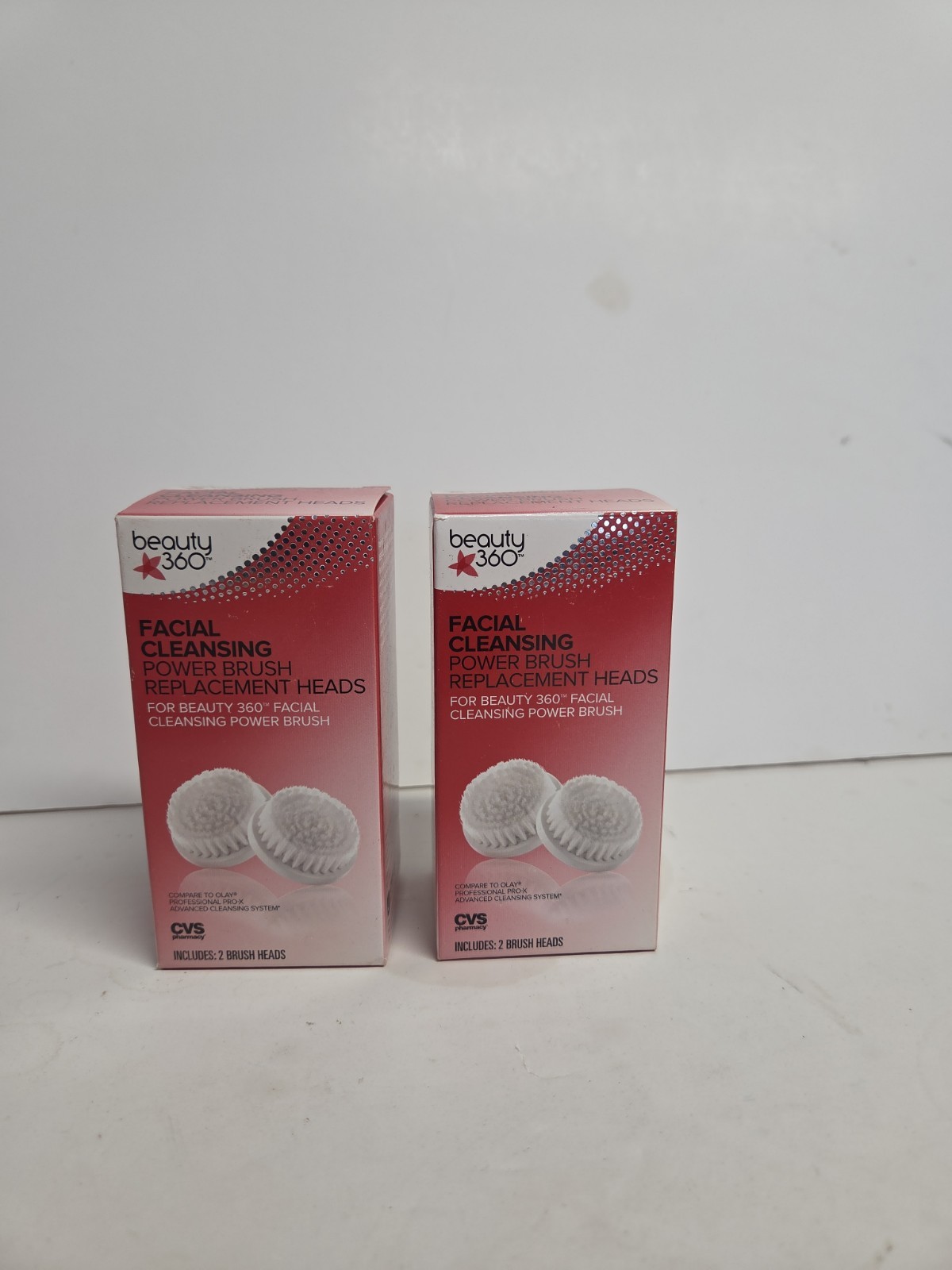 2 Pack (4 Heads) Beauty 360 Facial Cleansing Power Brush Replacement Heads #003