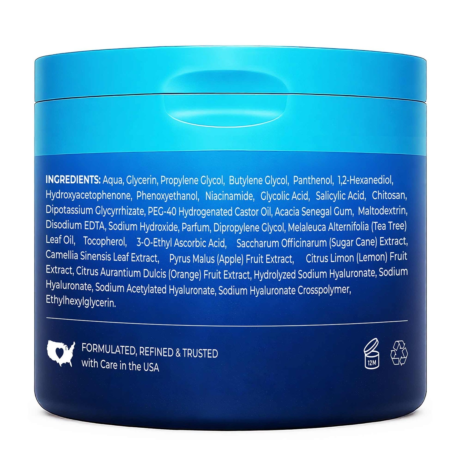 Hicream Glycolic Acid Pads, Dual-Textured Facial 50 Count (Pack of 1), white