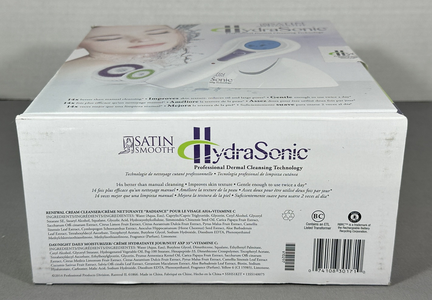 HydraSonic Professional Dermal Cleansing Technology For Face & Neck Satin Smooth