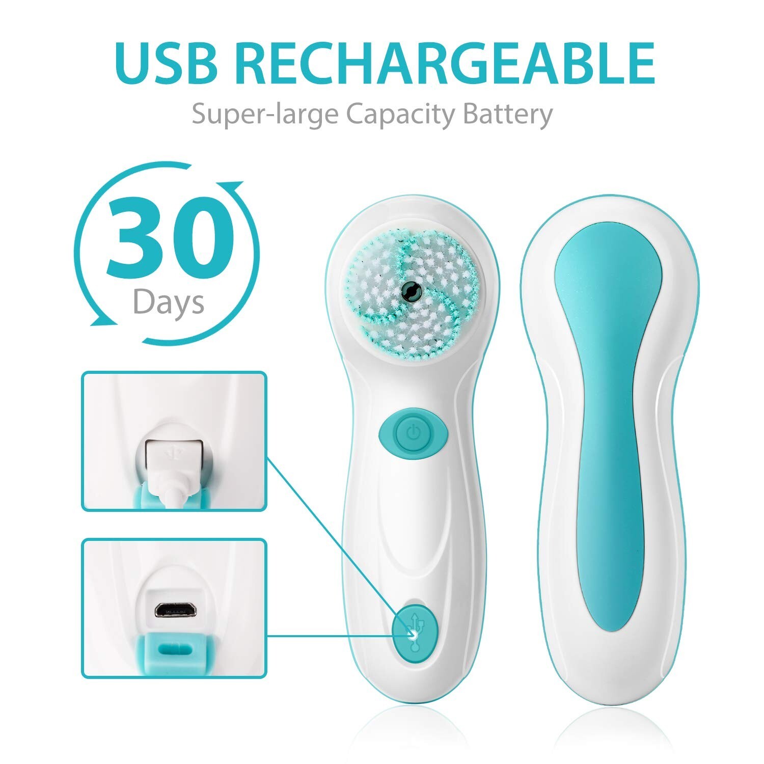 CNAIER AE-8299 facial cleansing brush (4 brush heads and travel case)