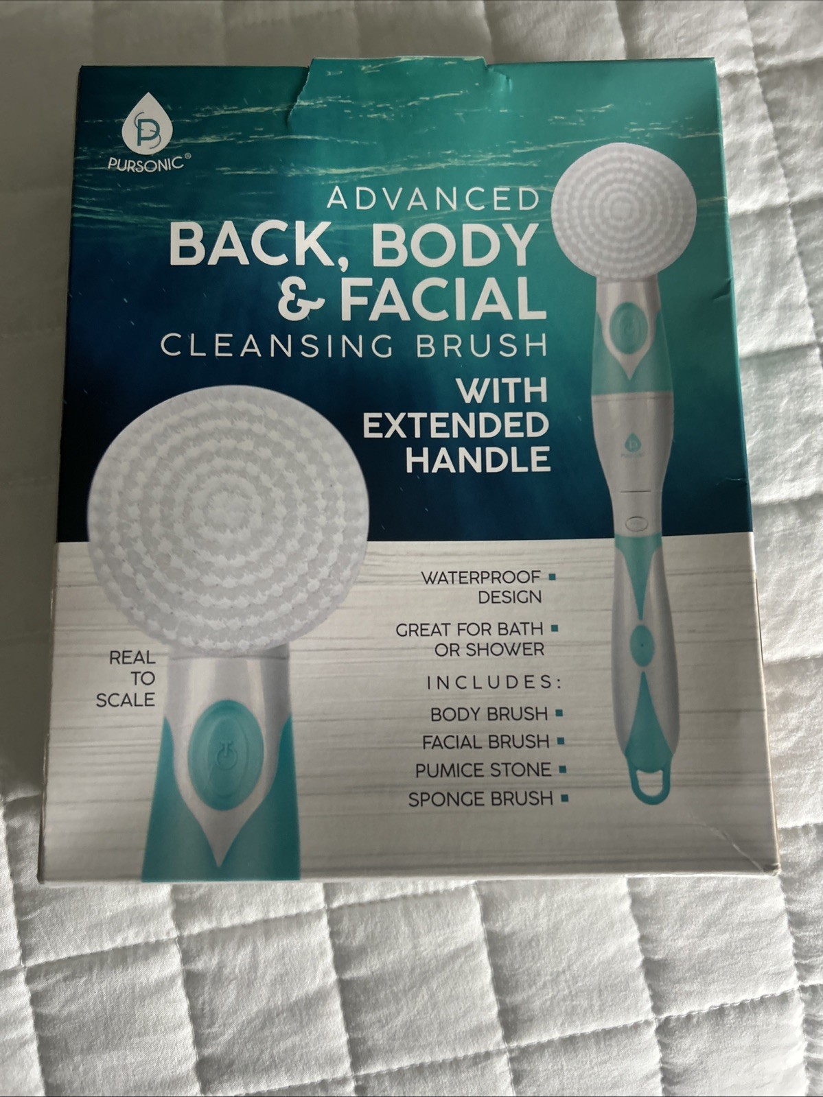 NEW Advanced Back Body & Facial Cleansing Brush with Extended Handle Pursonic