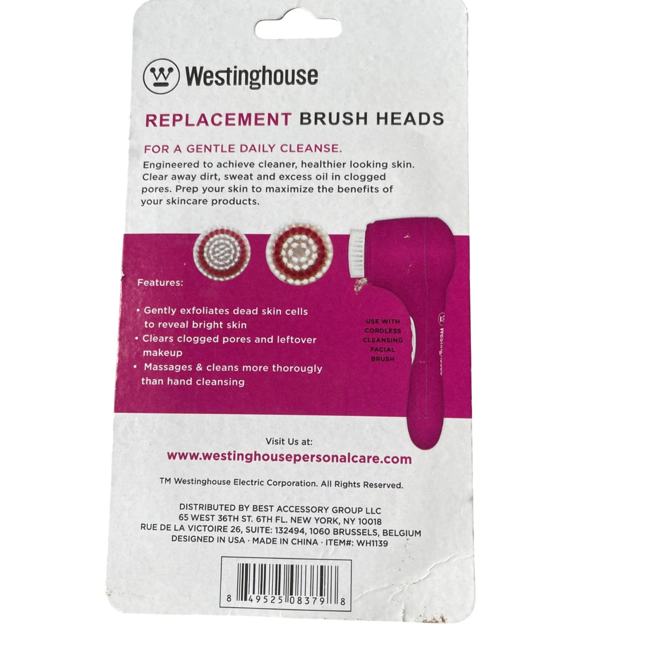 Westinghouse Cordless Duel Speed Cleansing Facial Replacement Brush Heads ONLY