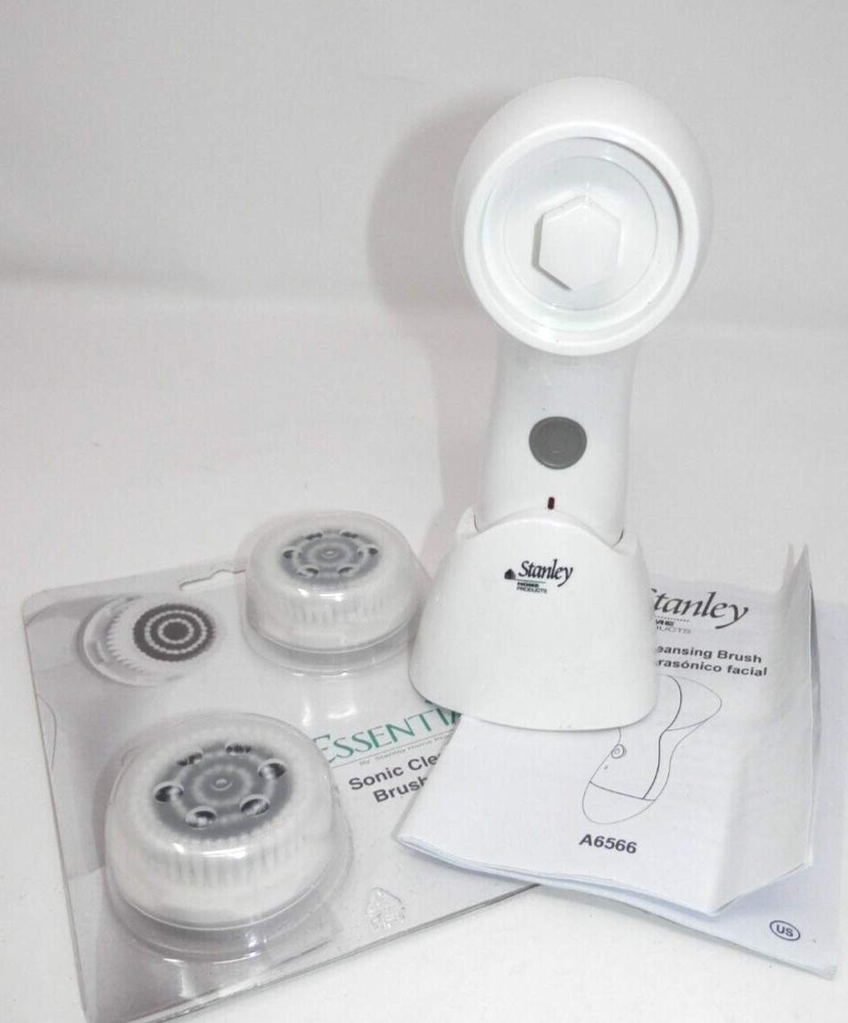 Stanley Essentials SONIC FACIAL CLEANSING BRUSH w/Refills Battery Power 2 Speed