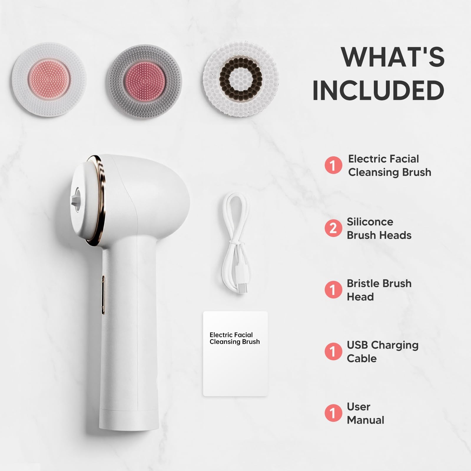 Teen Girls Electric Facial Cleansing Brush – Rechargeable Waterproof Dual Rotati