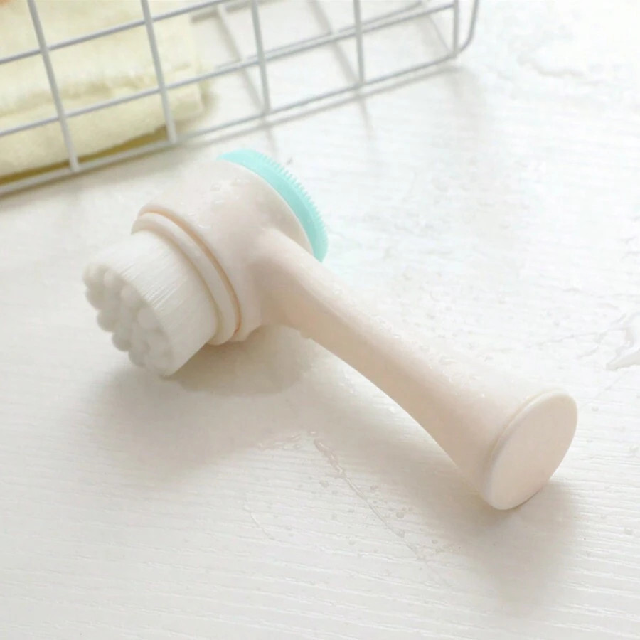 Facial Cleansing Brush Manual 2in1 Silicone Double-Sided Exfoliating Scrubber