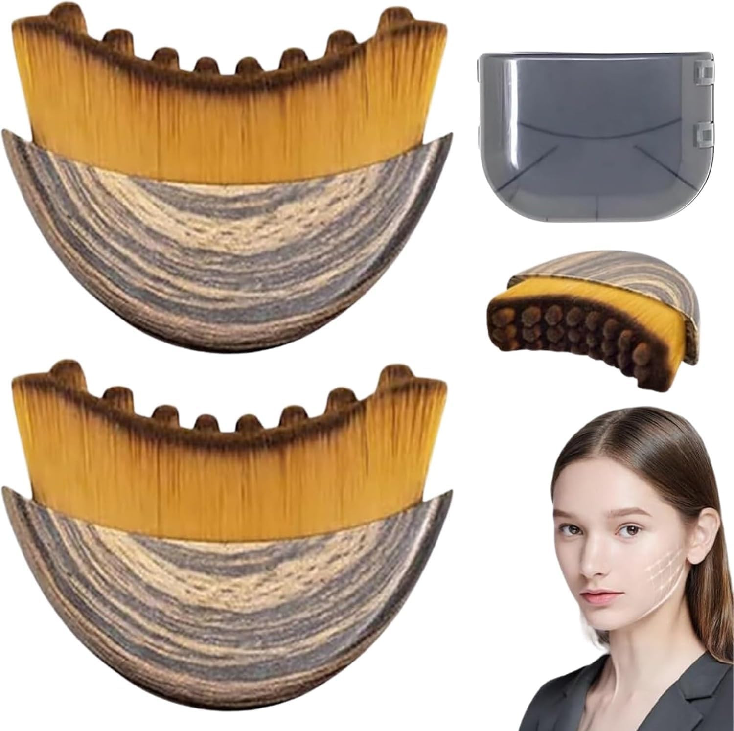 Lymphatic Contour Face Brush,Contour Face Brush for Lymphatic Drainage,Dry Lymph