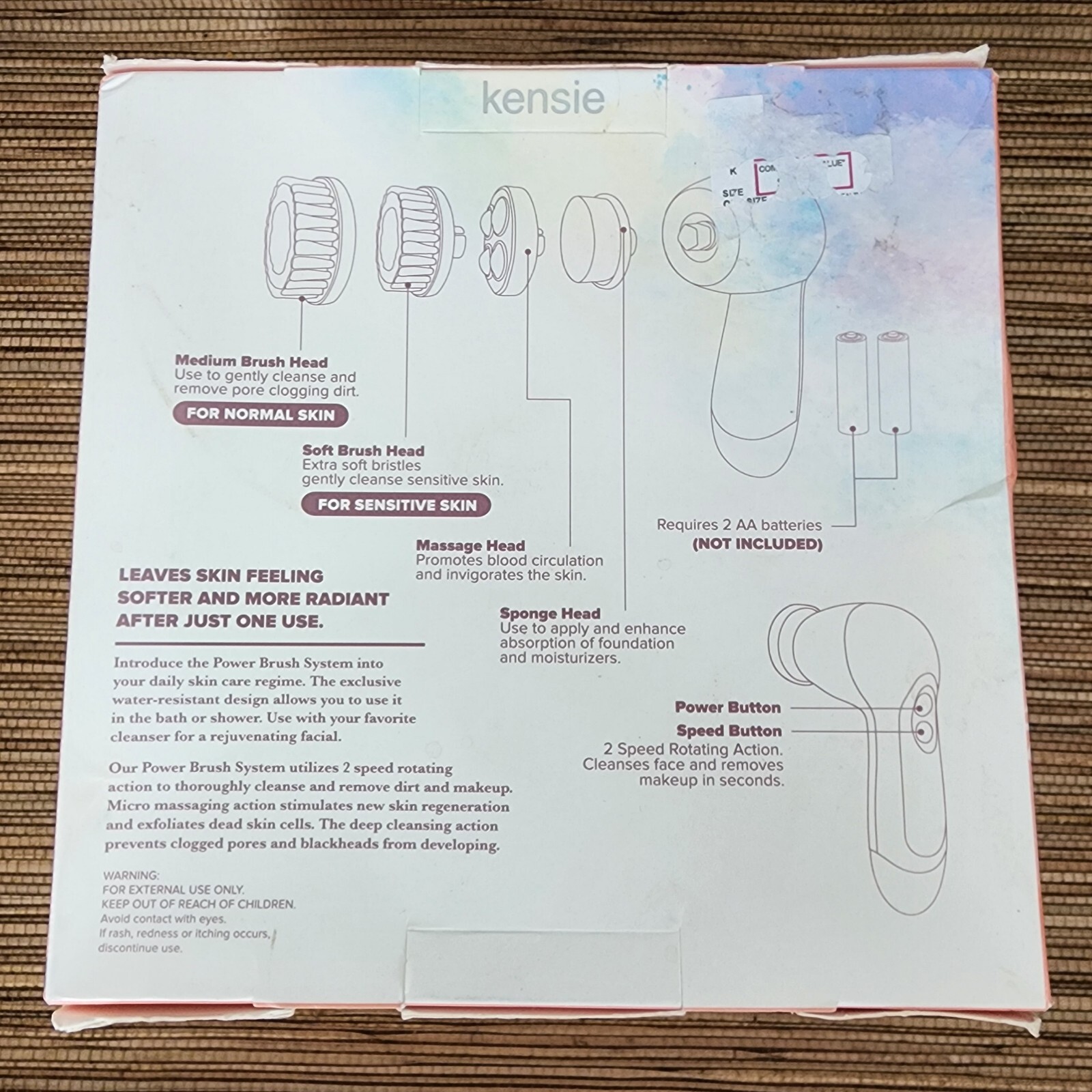 Kensie Beauty – Power Brush Set in CORAL MSRP $49.99 Brand New in Box