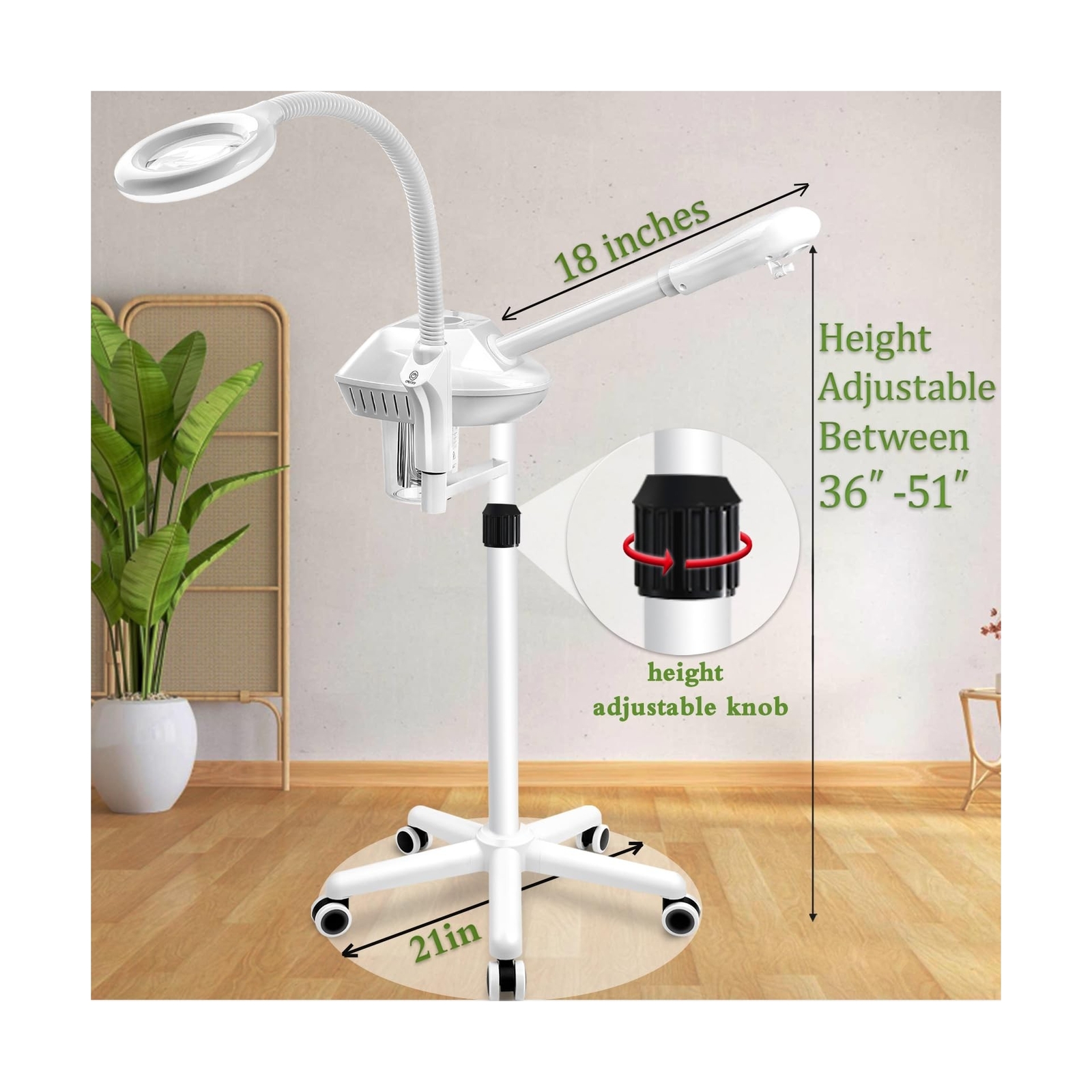 Facial Steamer Professional,2-in-1 Facial Steamer with 5X Magnifying Lamp,Ozo…