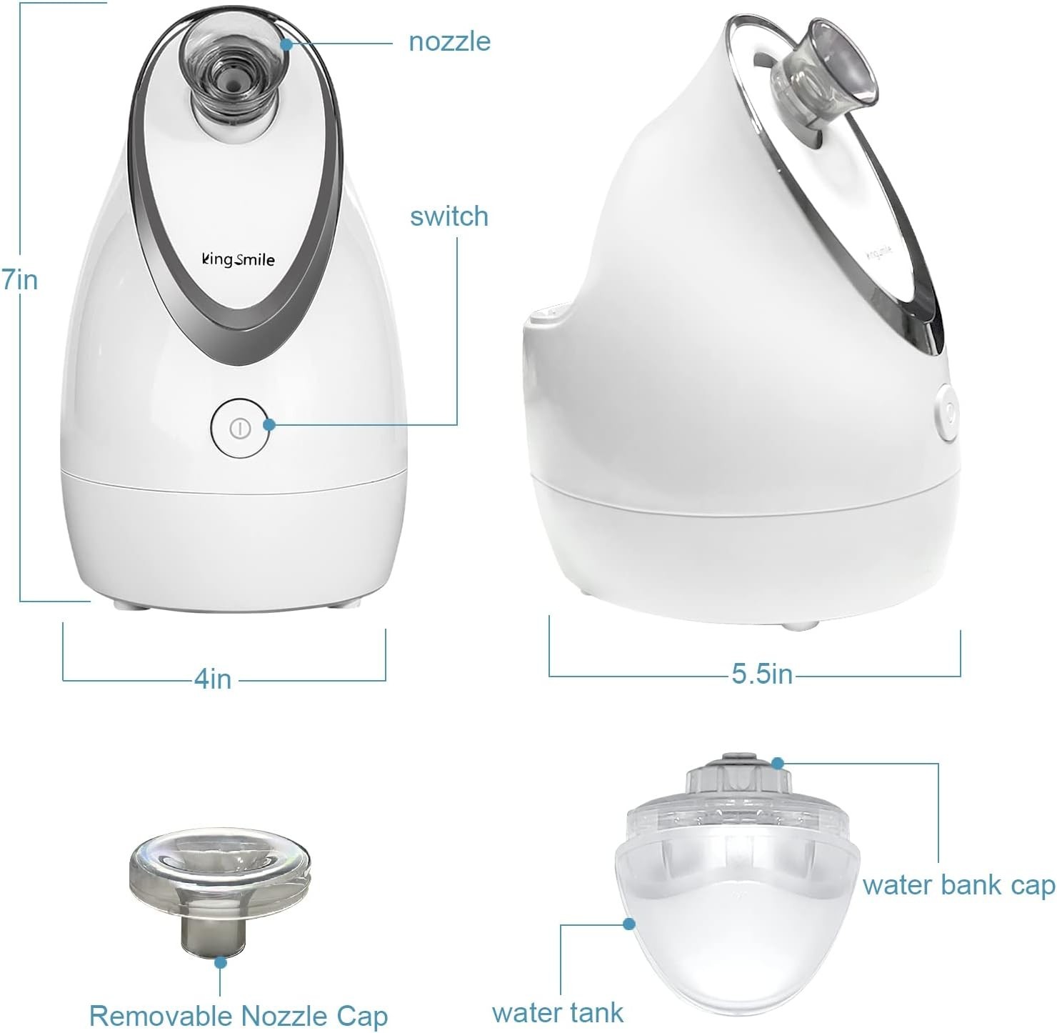 Professional Ionic Facial Steamer – Deep Clean & Hydrate with Headband & Tools