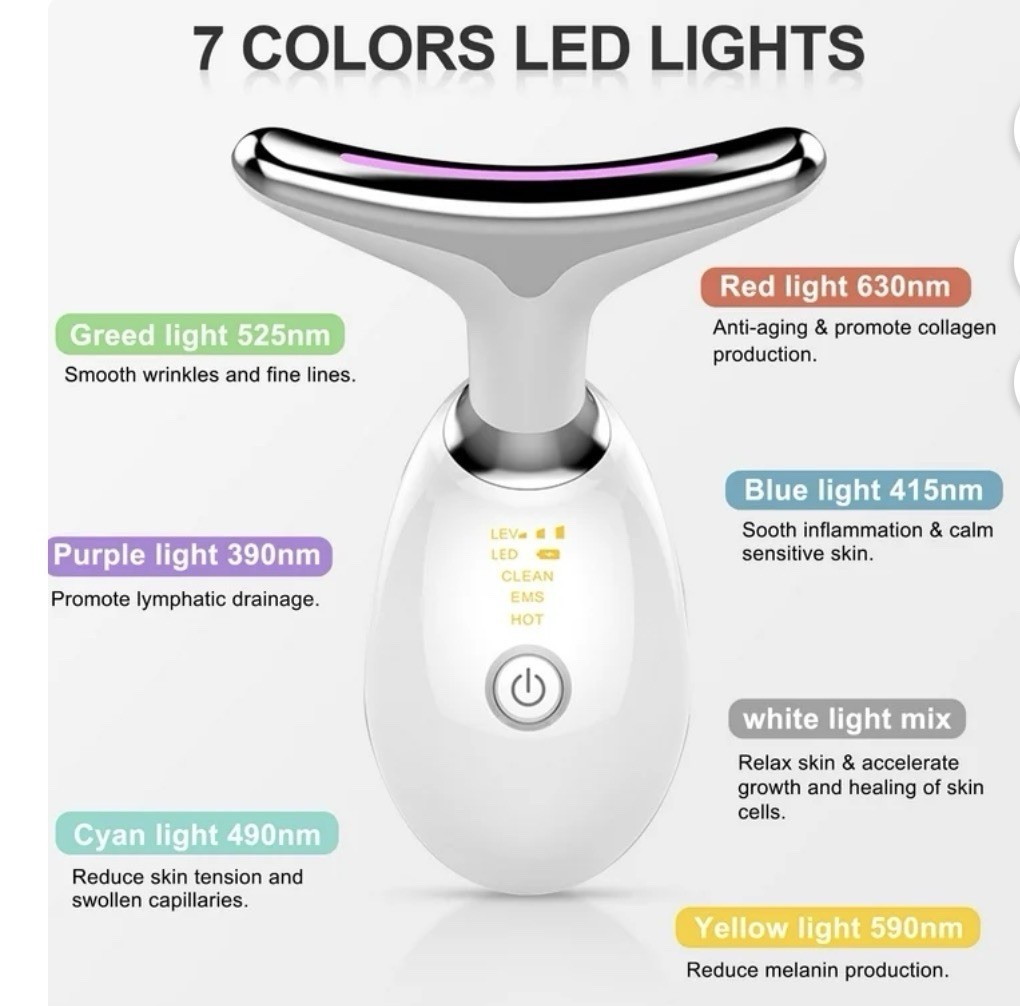Yevyo Face Lift 7 in 1 Red Light Therapy for Face, 7 Color LED (White)