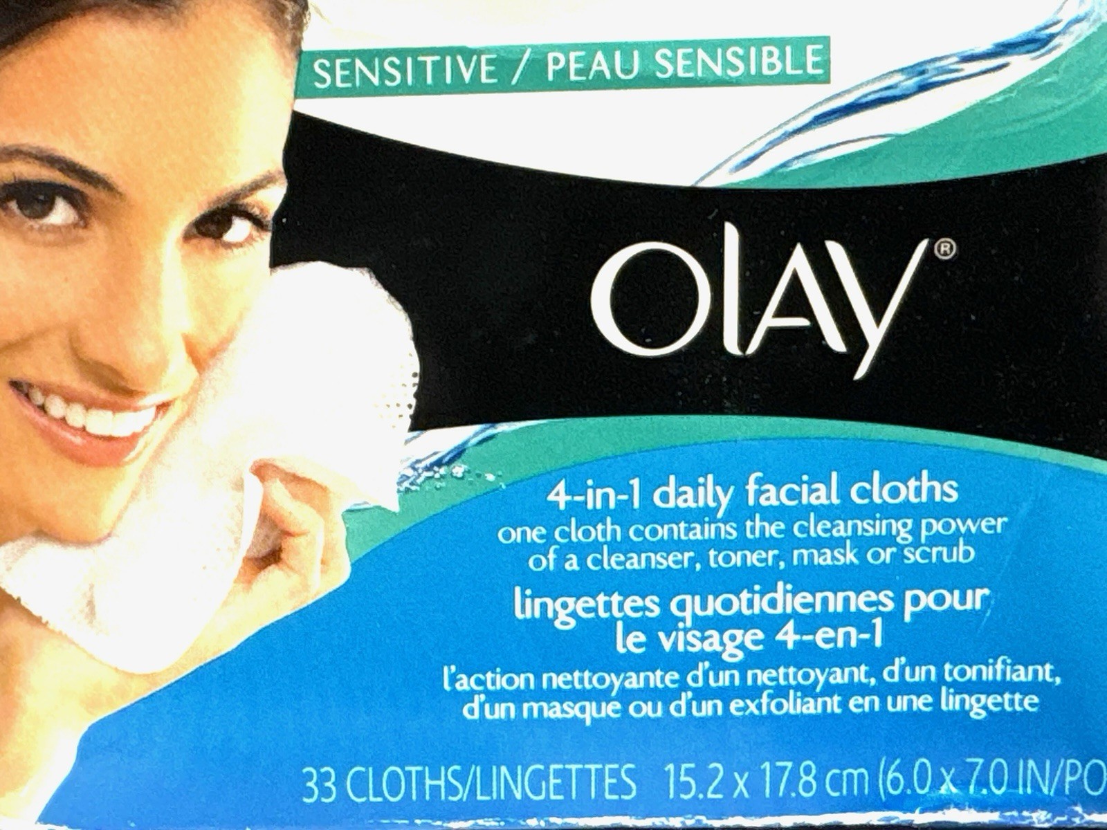 olay sensitive 4 in 1 daily facial cloths 66 total count scuffed box