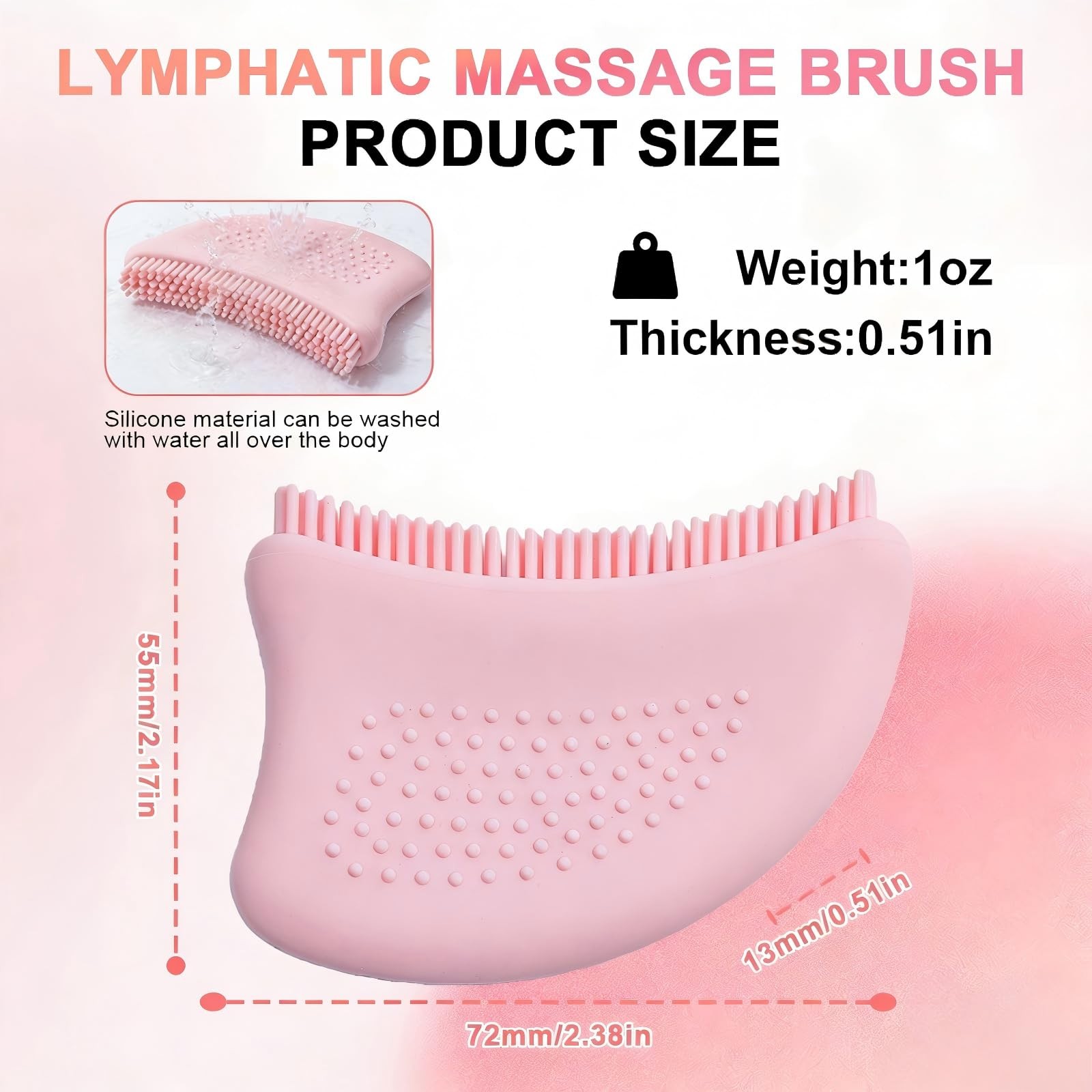 Silicone Lymphatic Contour Face Brush – 2-in-1 Facial Gua Sha & Massager Pink