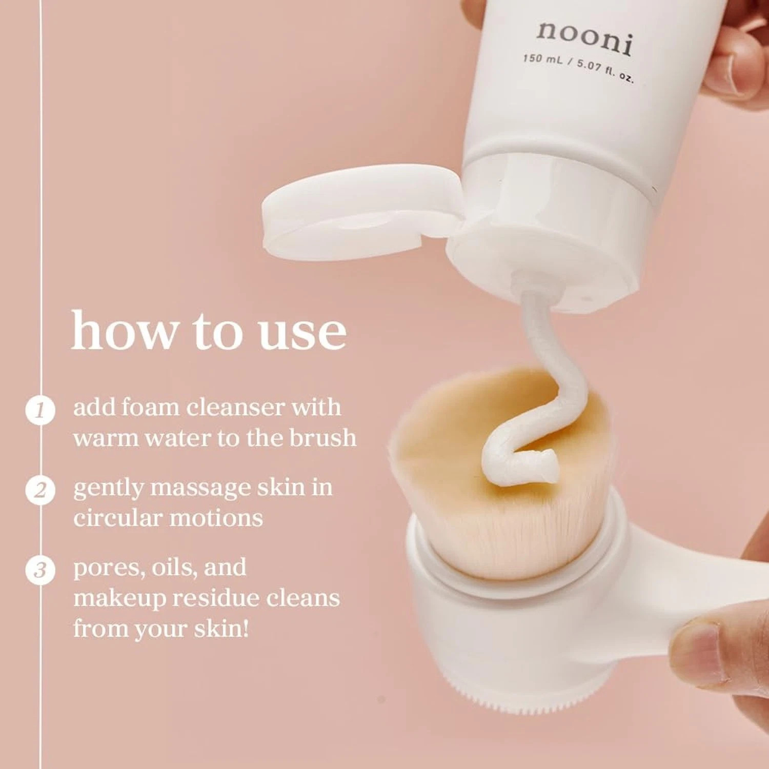 Nooni Pore Cleansing Tool – Manual Dual Brush | Facial 1 Count (Pack of 1)