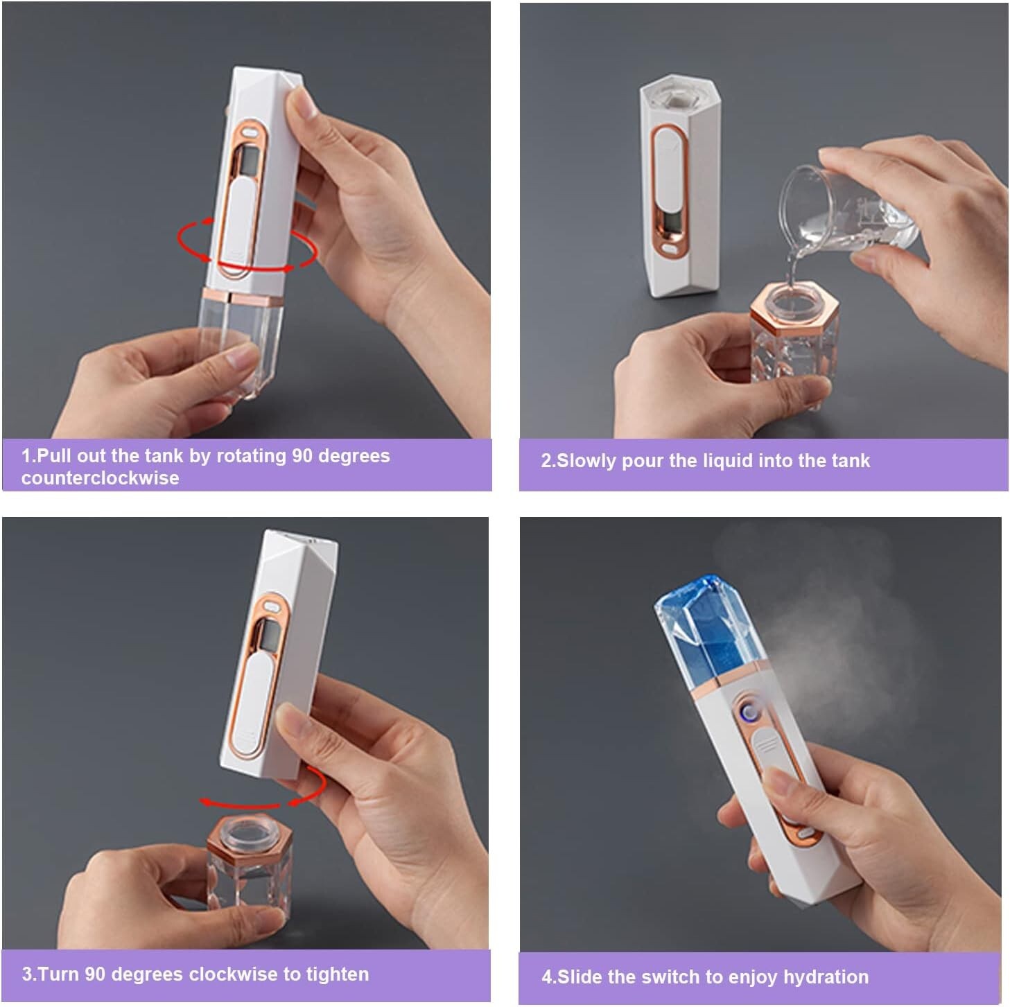FATUXZ Nano Mist Sprayer, Moisturizing Nano Facial Mister, Portable Face Humidif