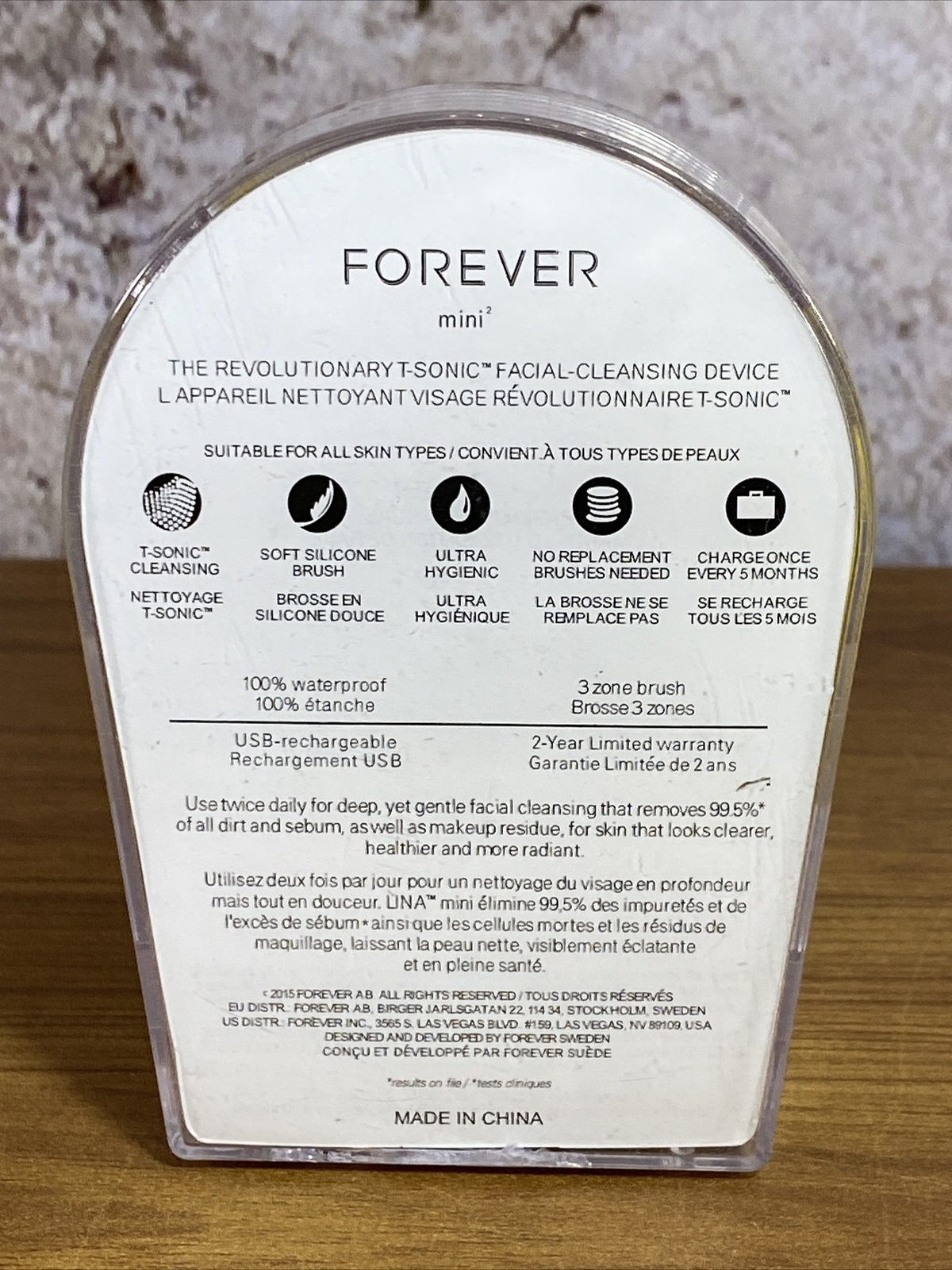 NEW FOREVER LINA T-Sonic mini Facial Scrubbing Waterproof Cleansing Yellow C1