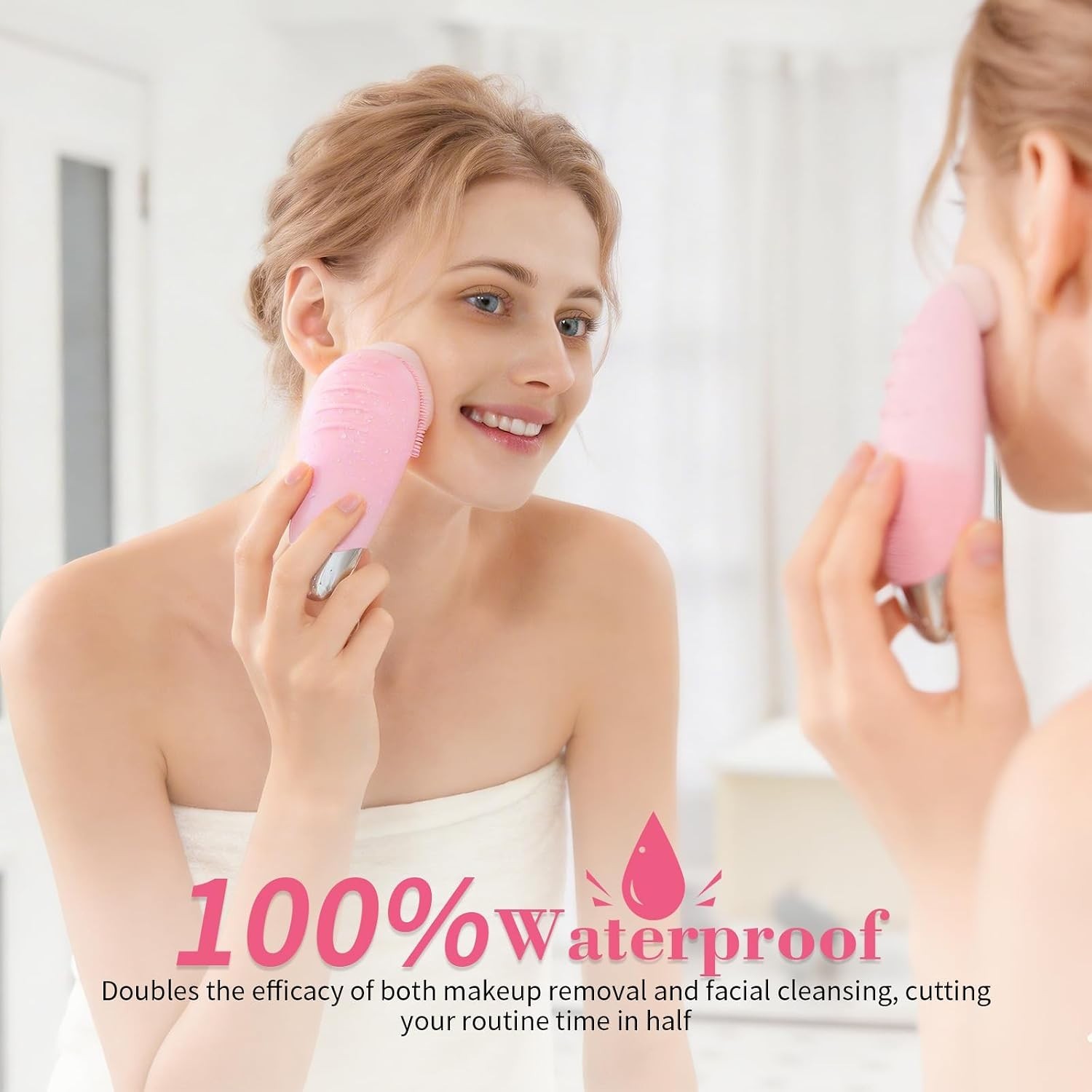 Waterproof Vibrating Exfoliator – Gentle Silicone Face Brush for All Skin Types