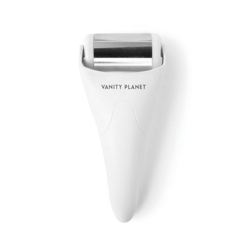 VANITY PLANET FACE & BODY ICE ROLLER, WHITE *DISTRESSED PKG