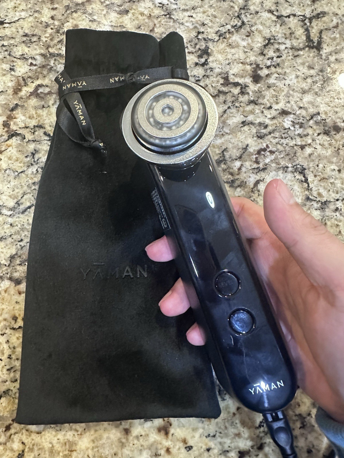 YA-MAN Premium Facial Roller Massager EMS Lift Black Open Box – Never Used!