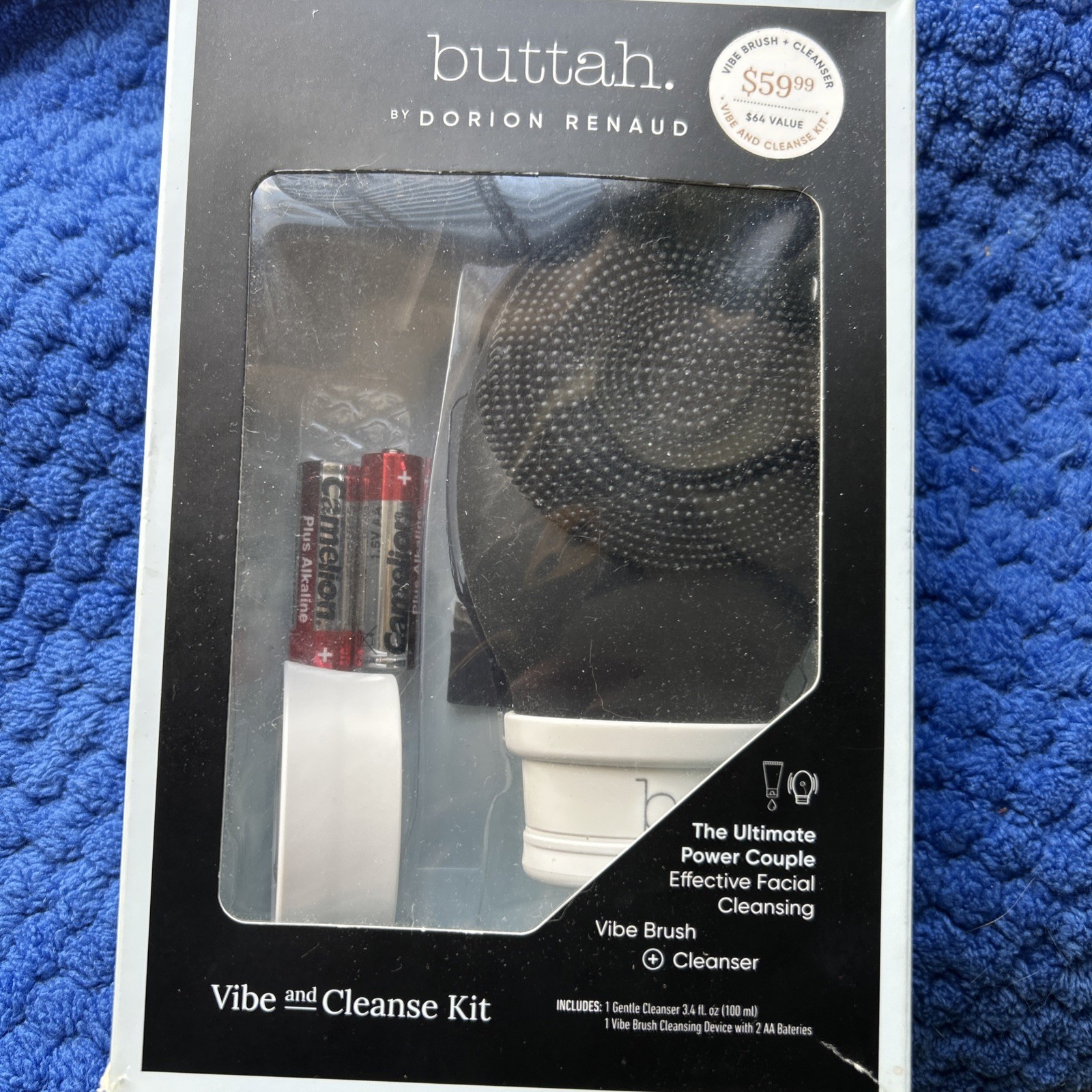 Buttah Skin by Dorion Renaud Buttah Vibe Cleansing Brush Stand & Batteries NEW