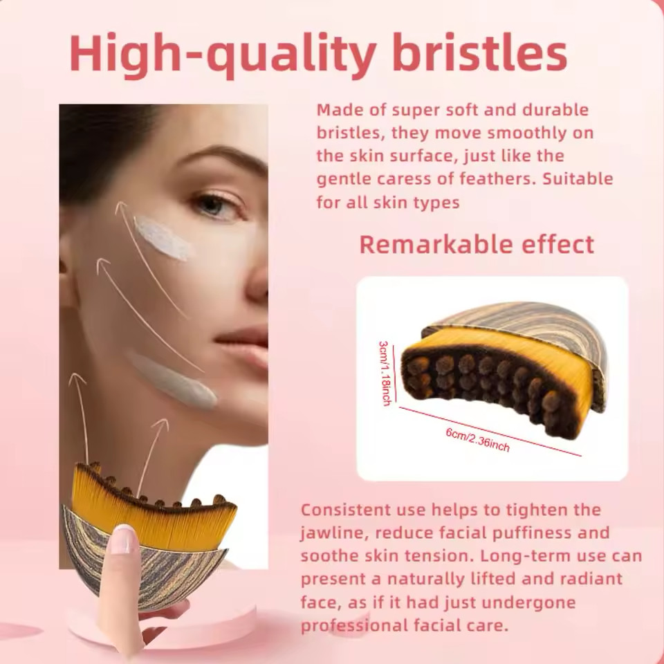 Premium Lymphatic Contour Face Brush for Sculpting & Depuff, lift, double chin