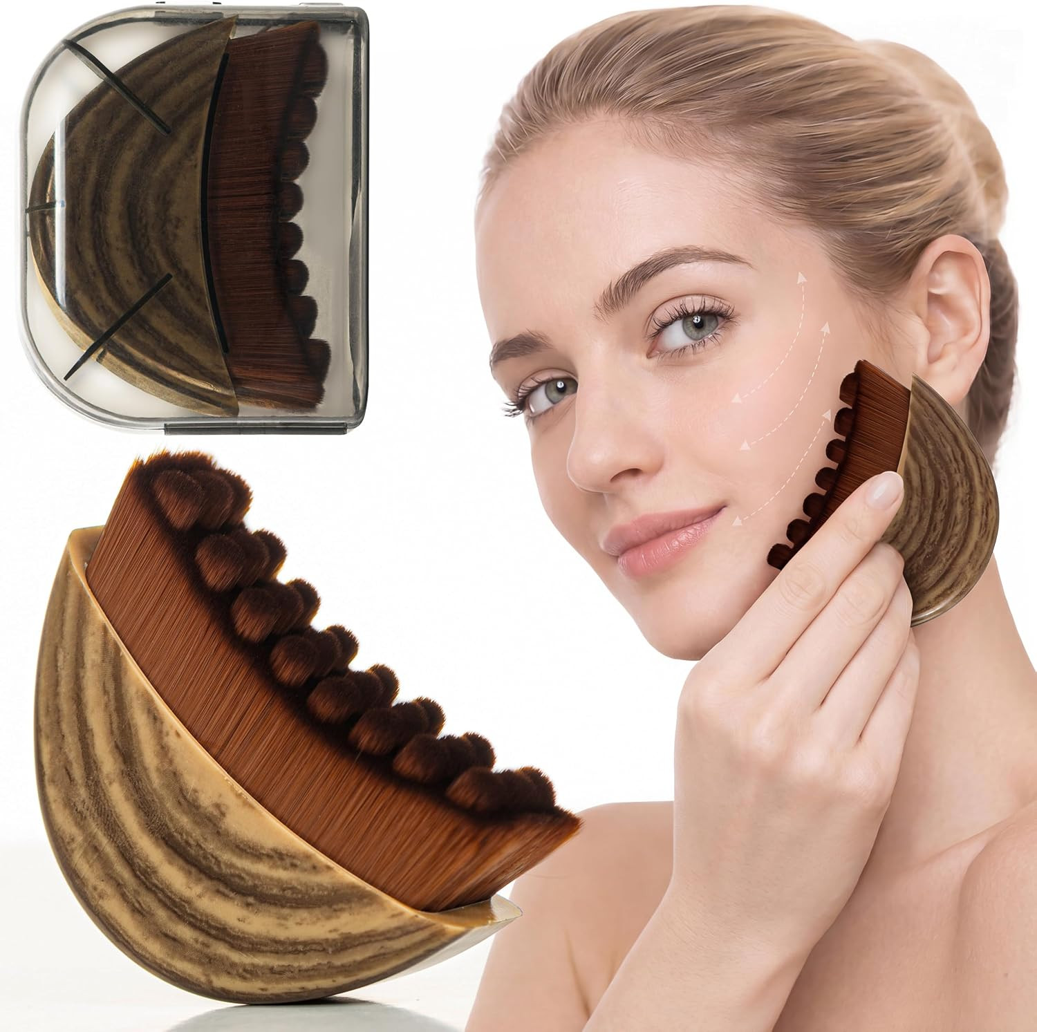 Lymphatic Contour Face Brush, Facial Cleansing Brush with Storage Case, Soft …