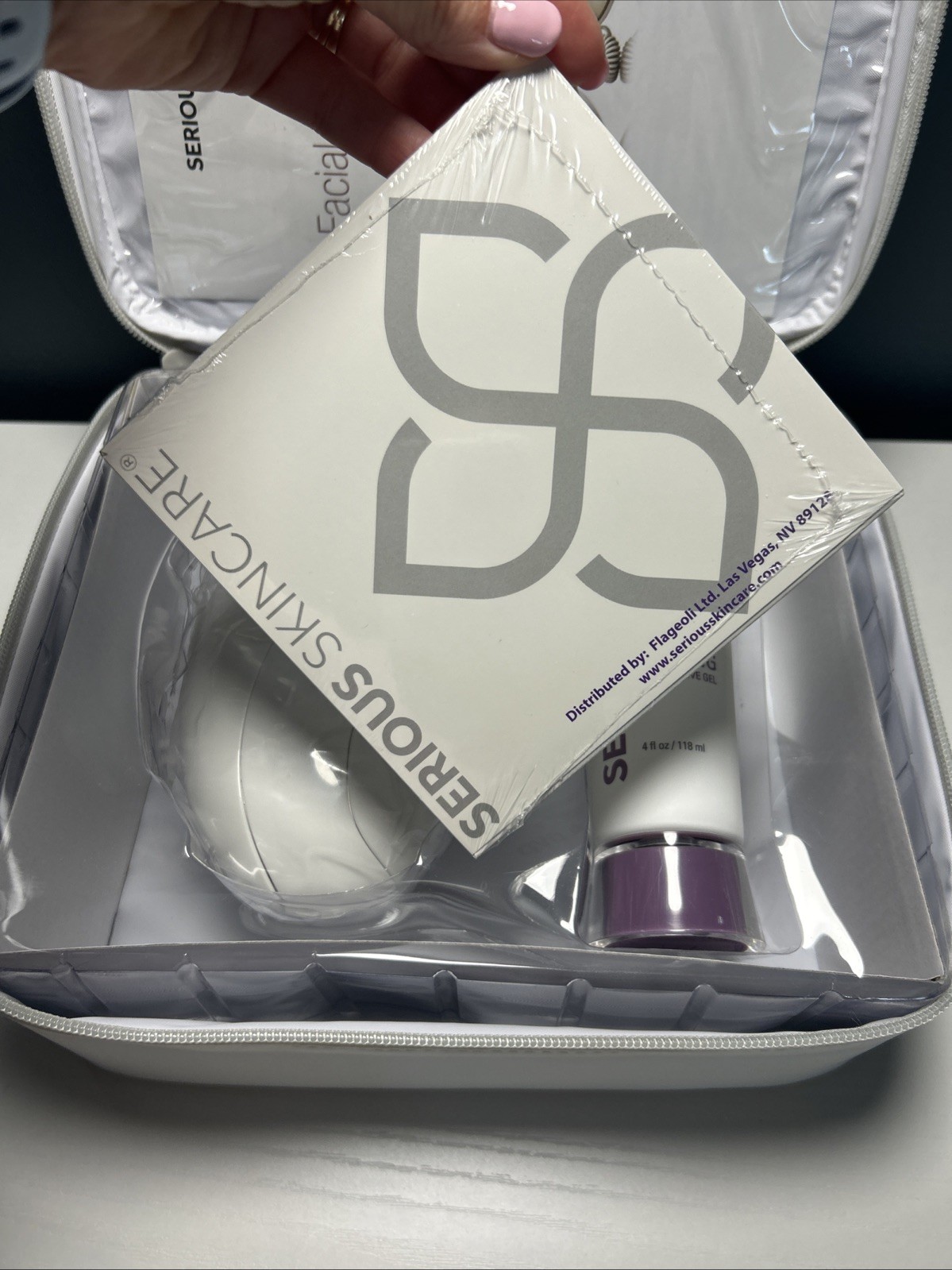 Open Box Serious Skincare Egg Microcurrent Facial Toning System Complete Unused