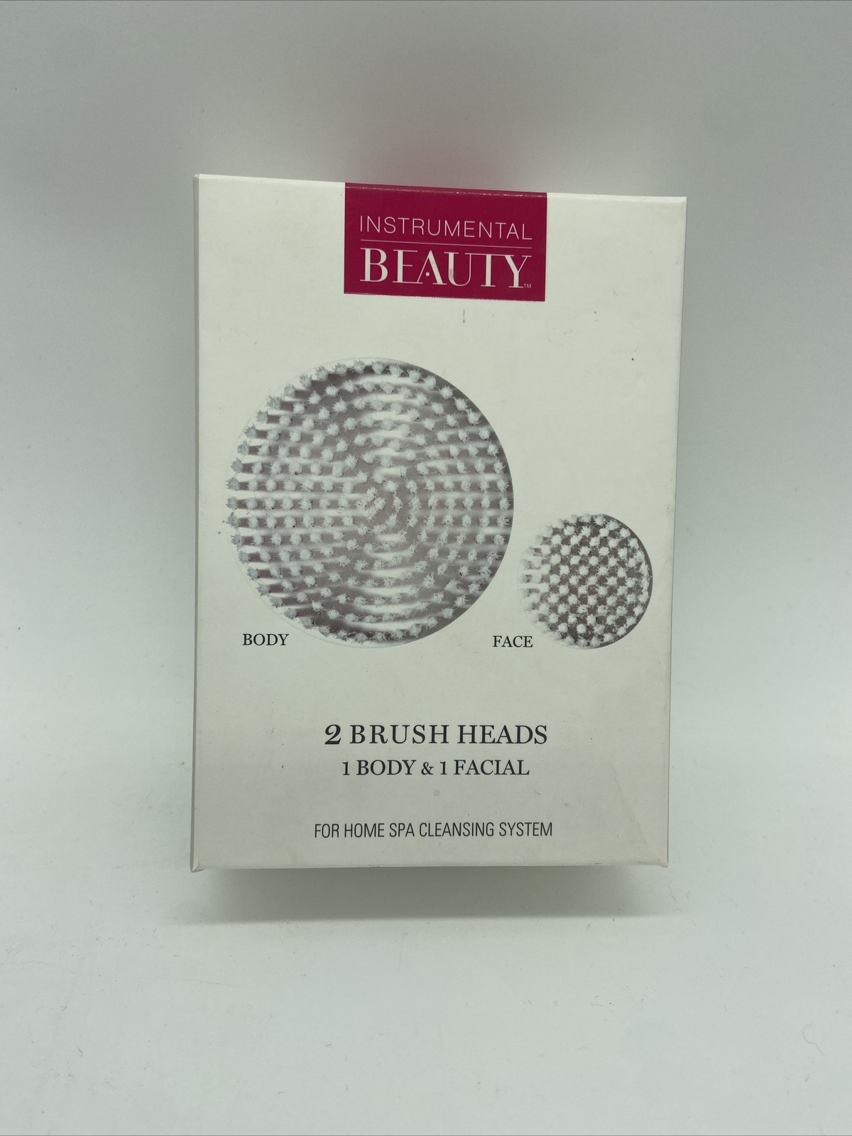 1 INSTRUMENTAL BEAUTY BRUSH HEADS-1 BODY & 1 FACIAL HOME SPA CLEANSING SYSTEM