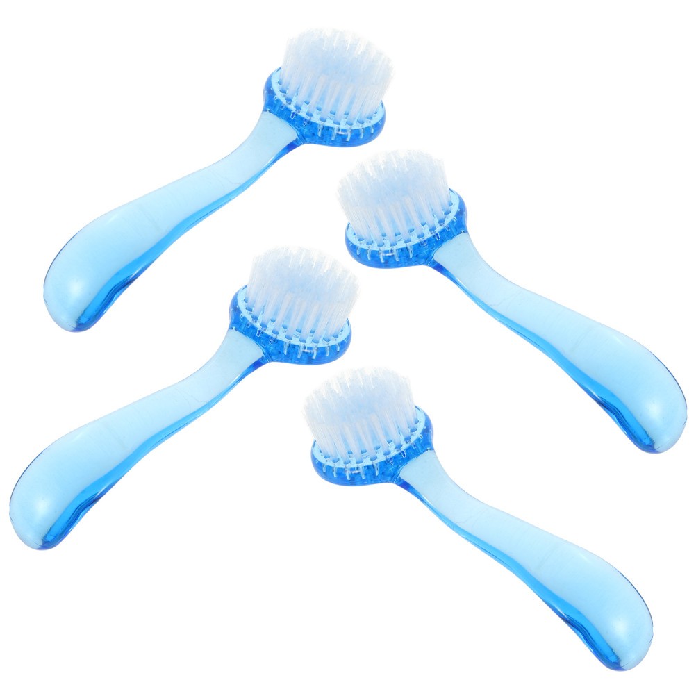 4Pcs Durable Face Cleaning Scrubber Sky Blue Strong Flexible Bristles