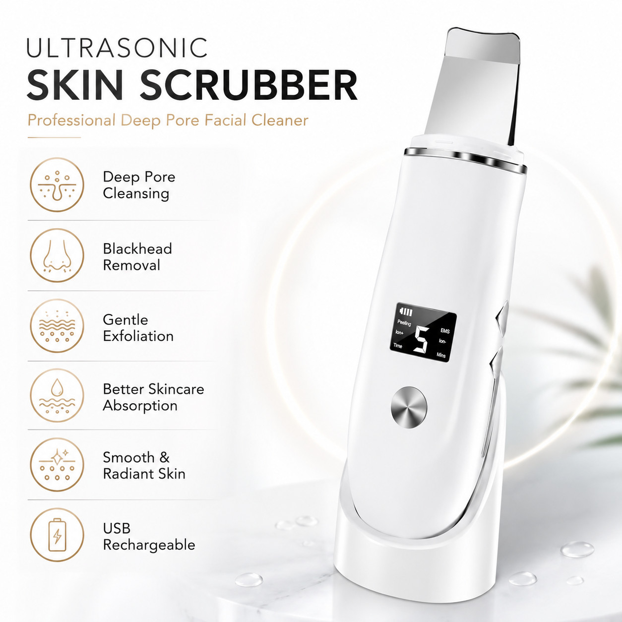 Facial Skin Scrubber Face Spatula Portable Beauty Device