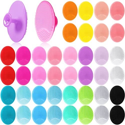 40 Pack Facial Cleansing Brushes – Soft Silicone Exfoliator Scrubber Tool for De
