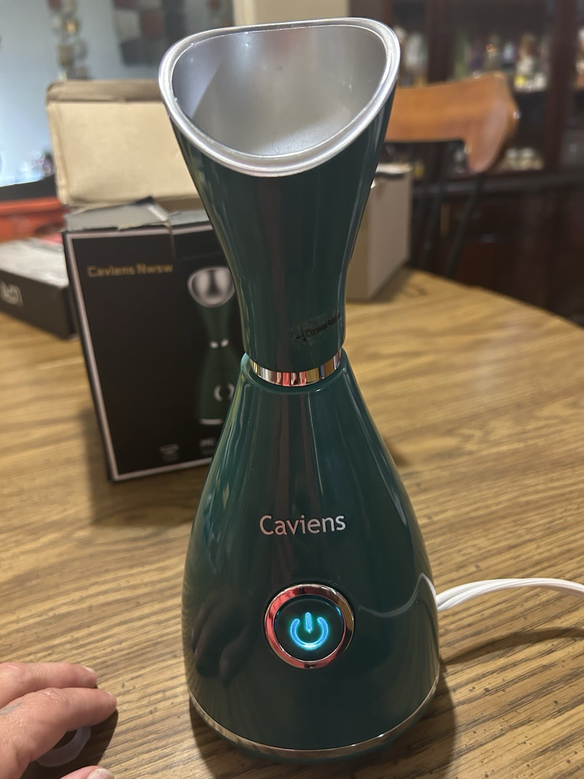 Caviens Nano Ionic Facial Steamer for Clogged Pores, Electric, Green