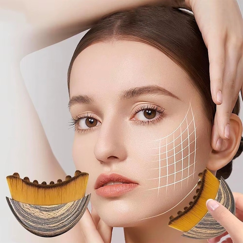 New Lymphatic Contour Face Brush, Dry Brushing Face Brush, Lymphatic Drainage