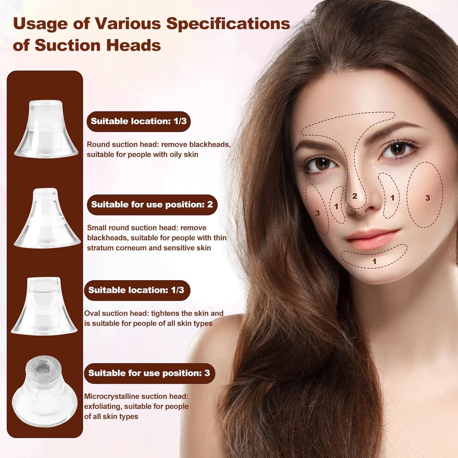 Hotodeal Blackhead Remover Vacuum Set With 4 removable Heads and Face Brush