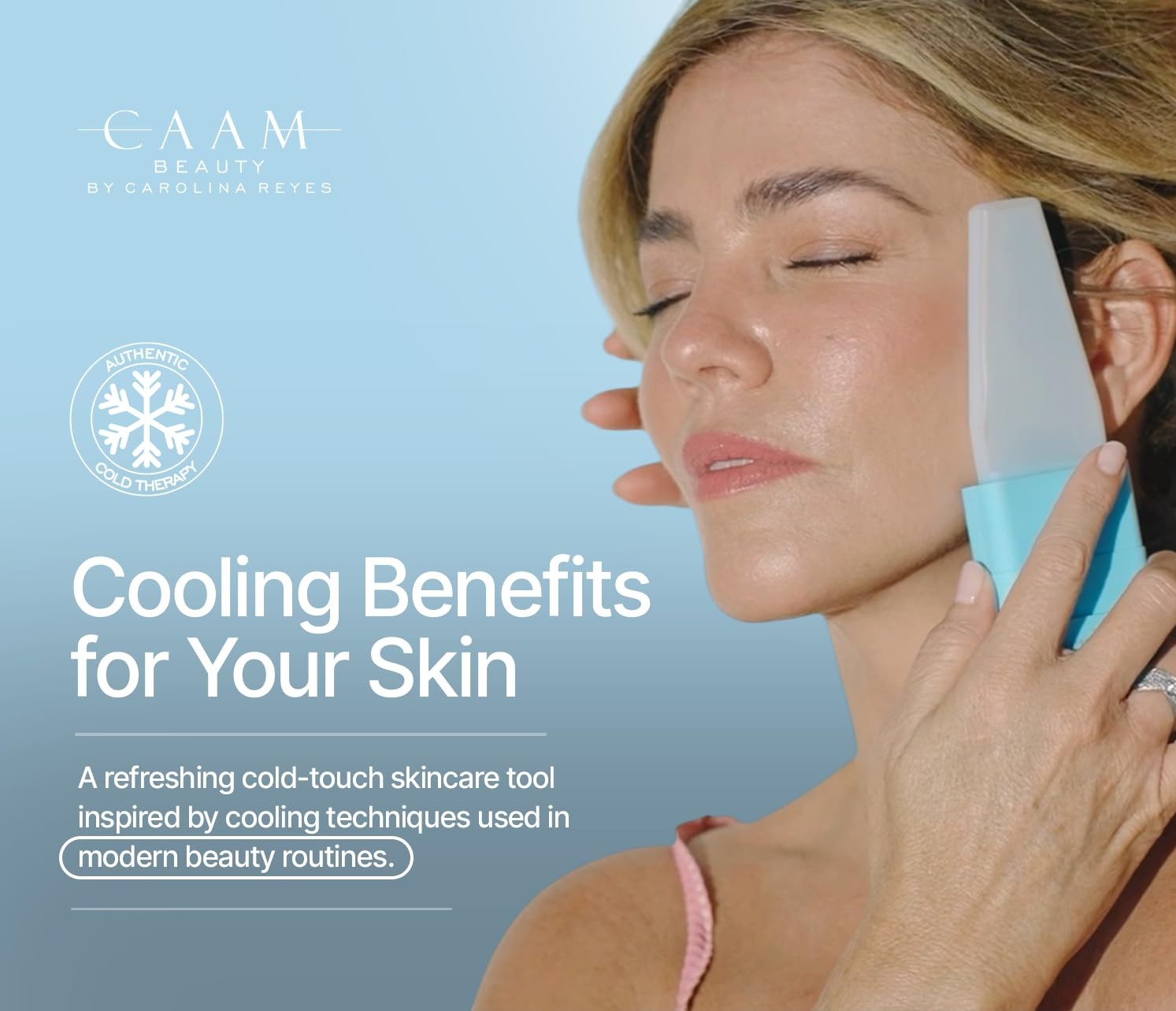 ICE FACE by CAAM BEAUTY | Facial Cryotherapy Roller for “Face & Neck | Blue